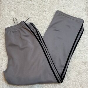 Adidas Men's Gray Track Pants 3 Stripe Athletic Joggers Size Medium